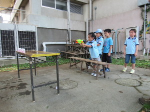 水鉄砲の様子１