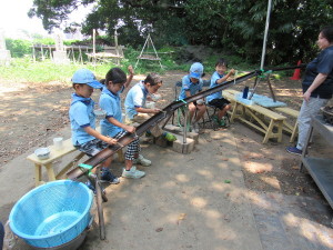 流しそうめんの様子（スカウト編）