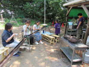 流しそうめんの様子（保護者編）