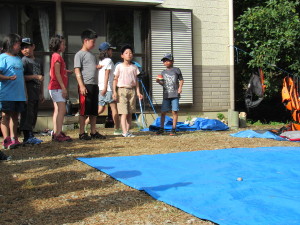 種飛ばしの様子