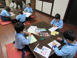 クリスマスカード作り（男子）