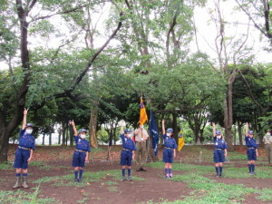 カブ隊上進スカウトと入団スカウトによる 「やくそく」と「さだめ」