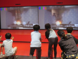 消火器を使った消火体験