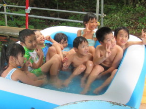 簡易プール入浴