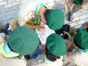 スタート前にポイントの確認をしているところ