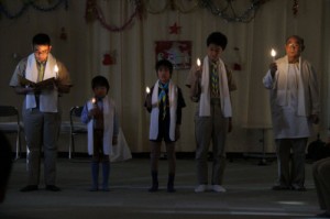 団委員長と各隊代表による開会式